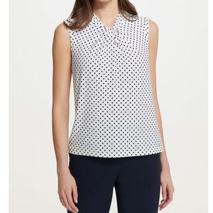 Tommy Hilfiger Polka Dot Matte Jersey Knot-Neck